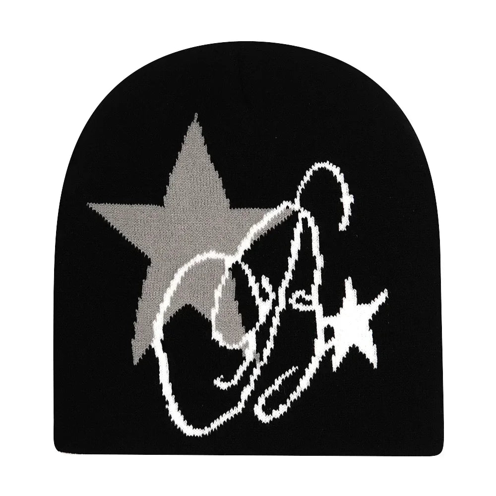 Y2K Letter Knitted Winter Autumn Beanie Cap Men Women Kanye Beanies Gorras Hombre Top Warm Skiing Hat Ear Hats Hip Hop Skullcap