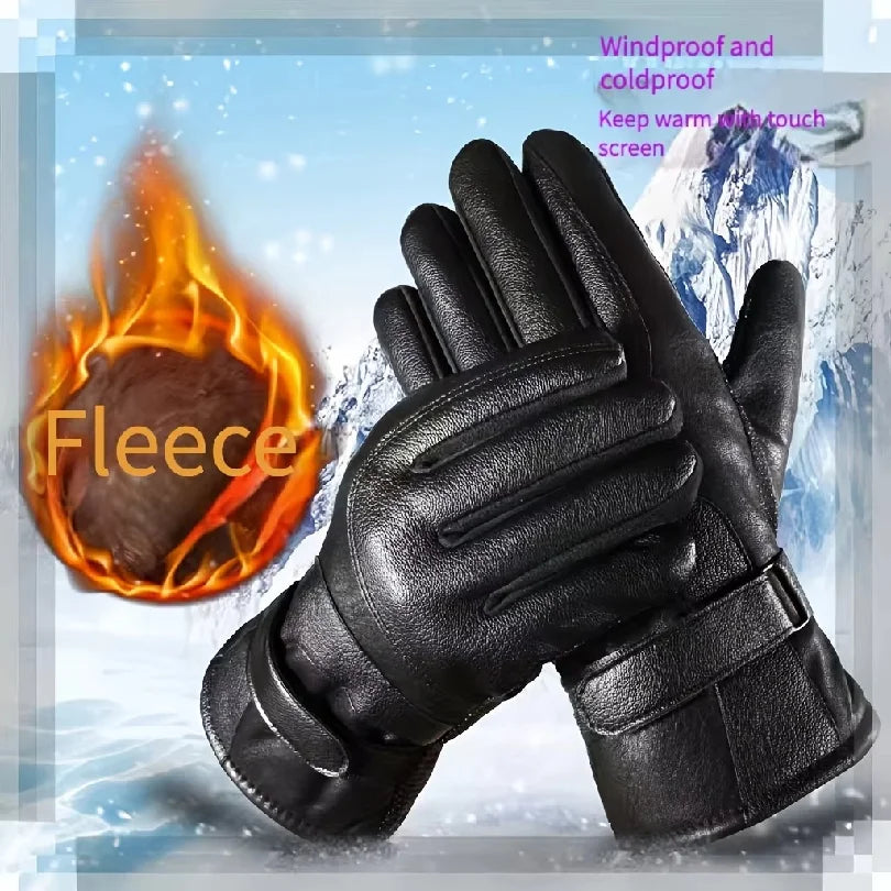 Thick Warm Windproof Cold-Proof Winter Gloves, Comfortable Outdoor Bike Motorcycle Riding Gloves, Versatile Winter Accessories a