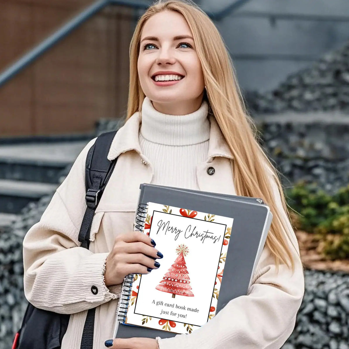 Christmas Gift Card Book Spiral-Bound Christmas Gift Card Book Festival Christmas Gifts for Teenagers Greeting Card Organizer