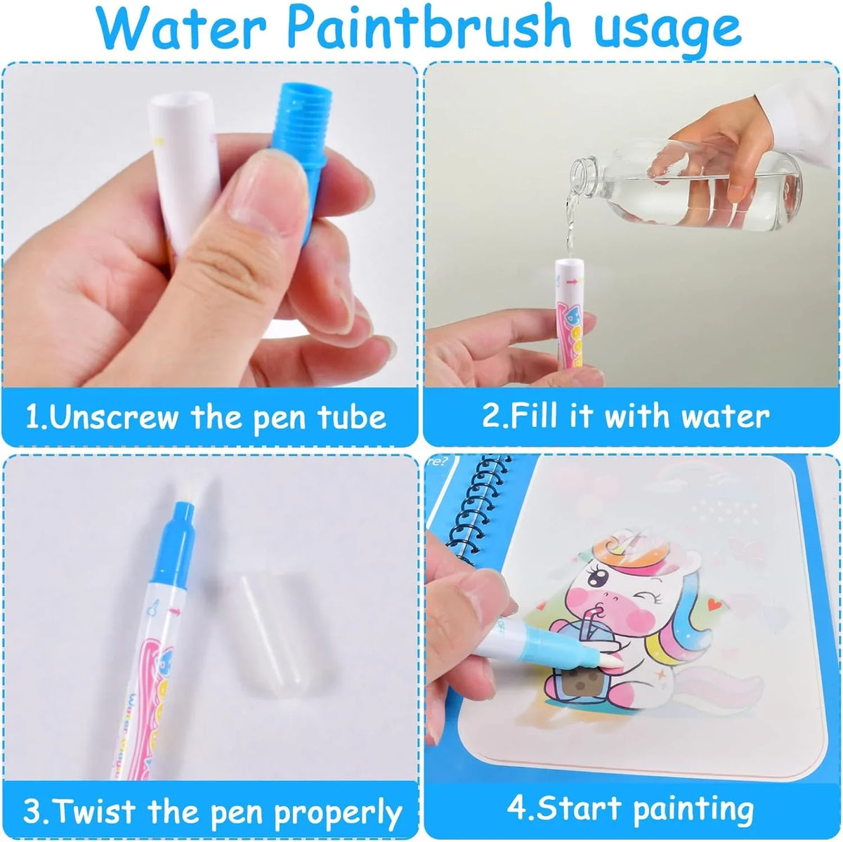 Repeated Children Drawing Coloring Books Sensory Early Education Puzzle Drawing Toys Ocean Dinosaur Animal Water Drawing Picture