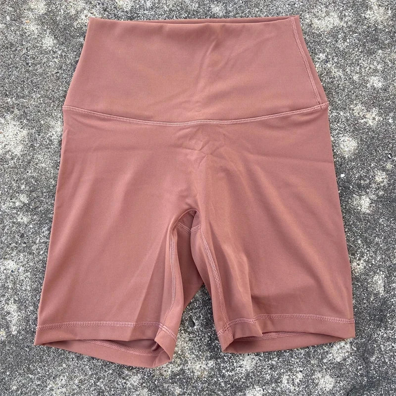 High Waist Seamless Yoga Shorts with Pocket