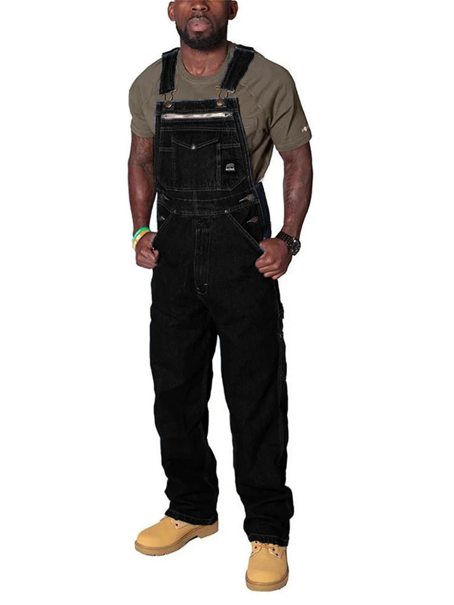 Mens Jeans Cargo Trousers Overalls for Men Fashion Denim Jumpsuit Oversized Bib Pants Men's Clothing Straight Streetwear