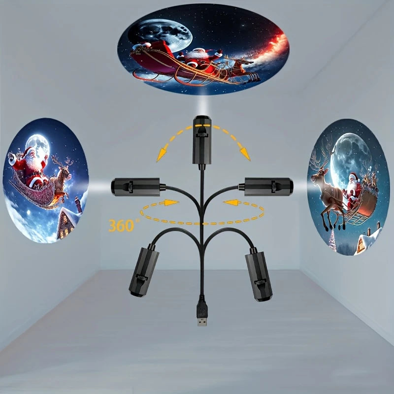 Christmas LED Projector Light 3/6/24pcs Projection Patterns- Adjustable Santa Claus Christmas Tree Night Light Christmas Decor