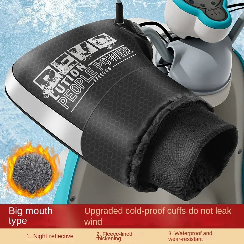 1 Pair Motorcycle Handlebar Muffs Winter cycling gloves Waterproof Handle bar Mitts Snowmobile E-Bike Motorbike Thermal Gloves
