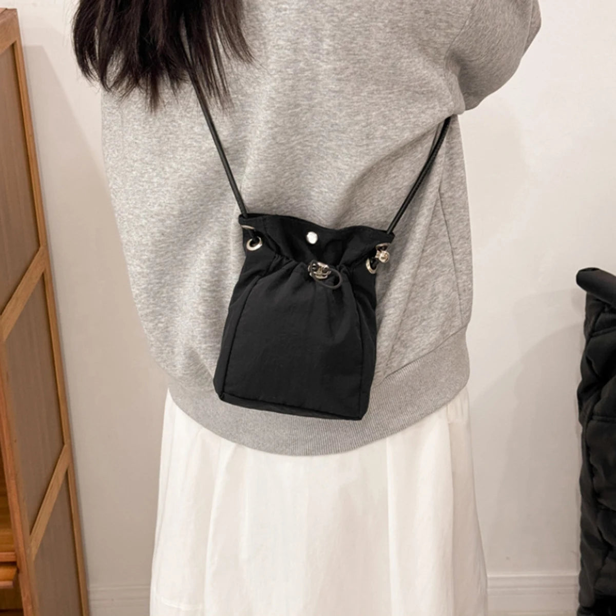 Nylon Crossbody Bag Soft Mini Phone Wallet Multifunctional Square