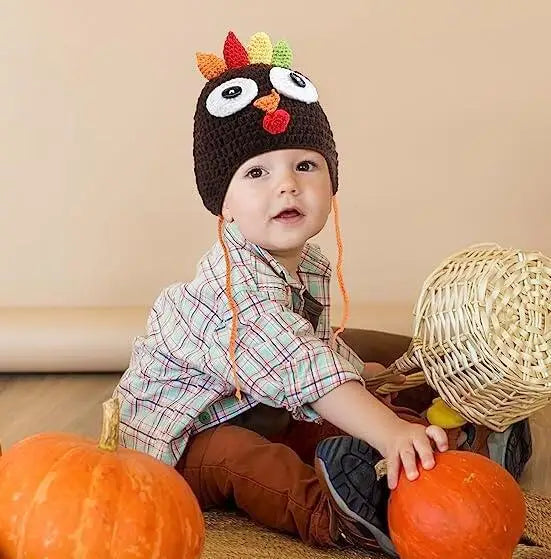 Family Thanksgiving Turkey Cartoon Pullover Hats - Cute Photo Scene Prop, Decorative Kids & Adult Headwear