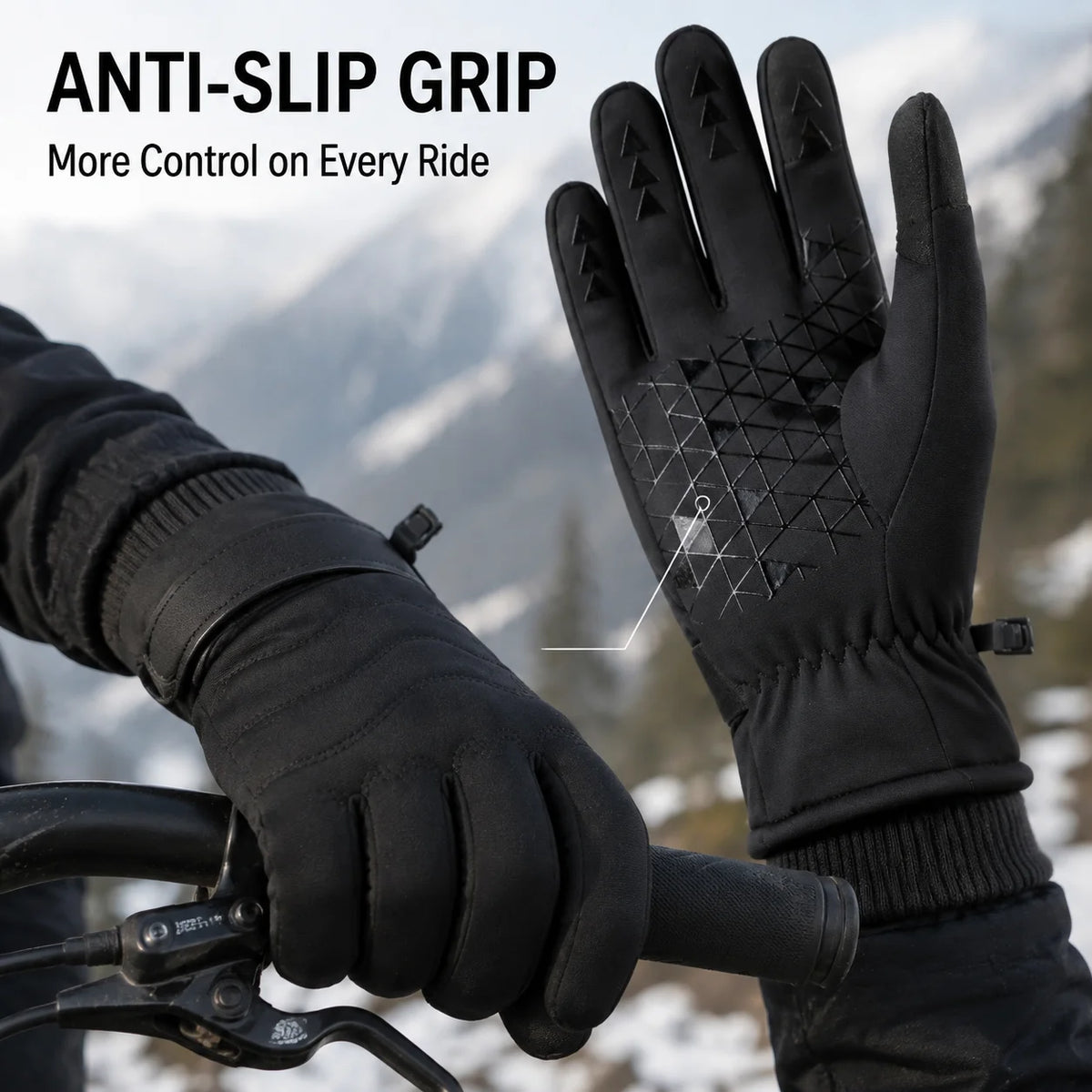 Winter Cycling Gloves Men Women Thermal Touchscreen Windproof Water Resistant Anti Slip Bike Gloves for Running Skiing
