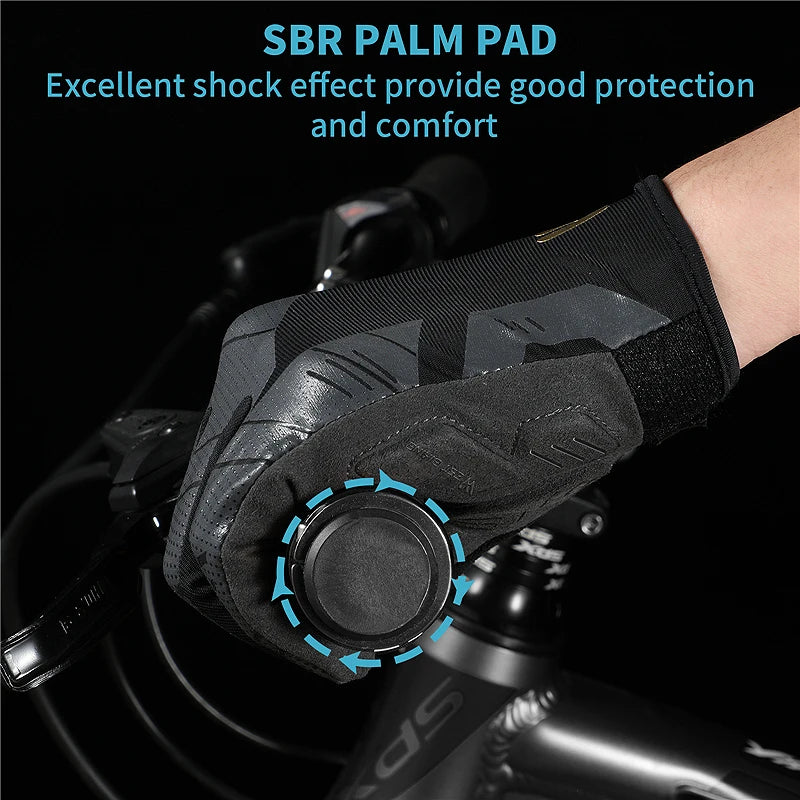 WEST BIKING Motorcycle Gloves Autumn Winter Cycling Gloves Touch Screen Shockproof Outdoor Sports Full Finger Gloves Equipment