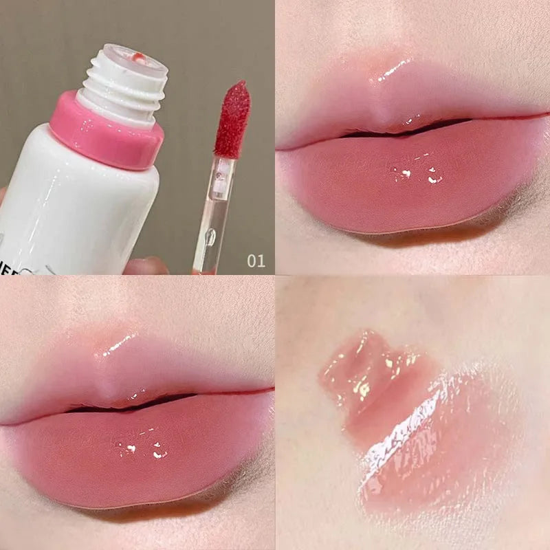 Herorange Glossy Lip Gloss Hydrating Watery Plump Lips Long Lasting for Autumn Winter