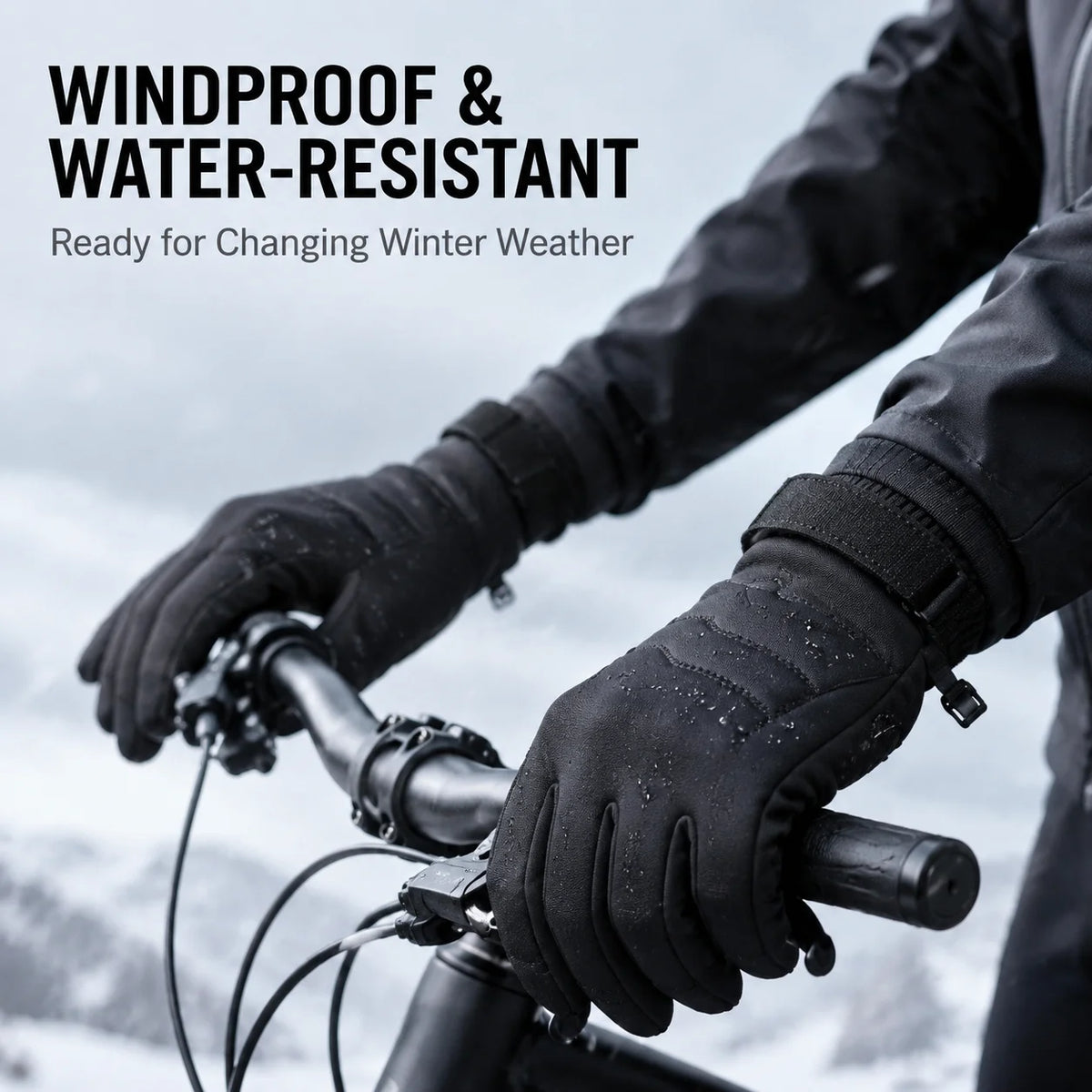 Winter Cycling Gloves Men Women Thermal Touchscreen Windproof Water Resistant Anti Slip Bike Gloves for Running Skiing