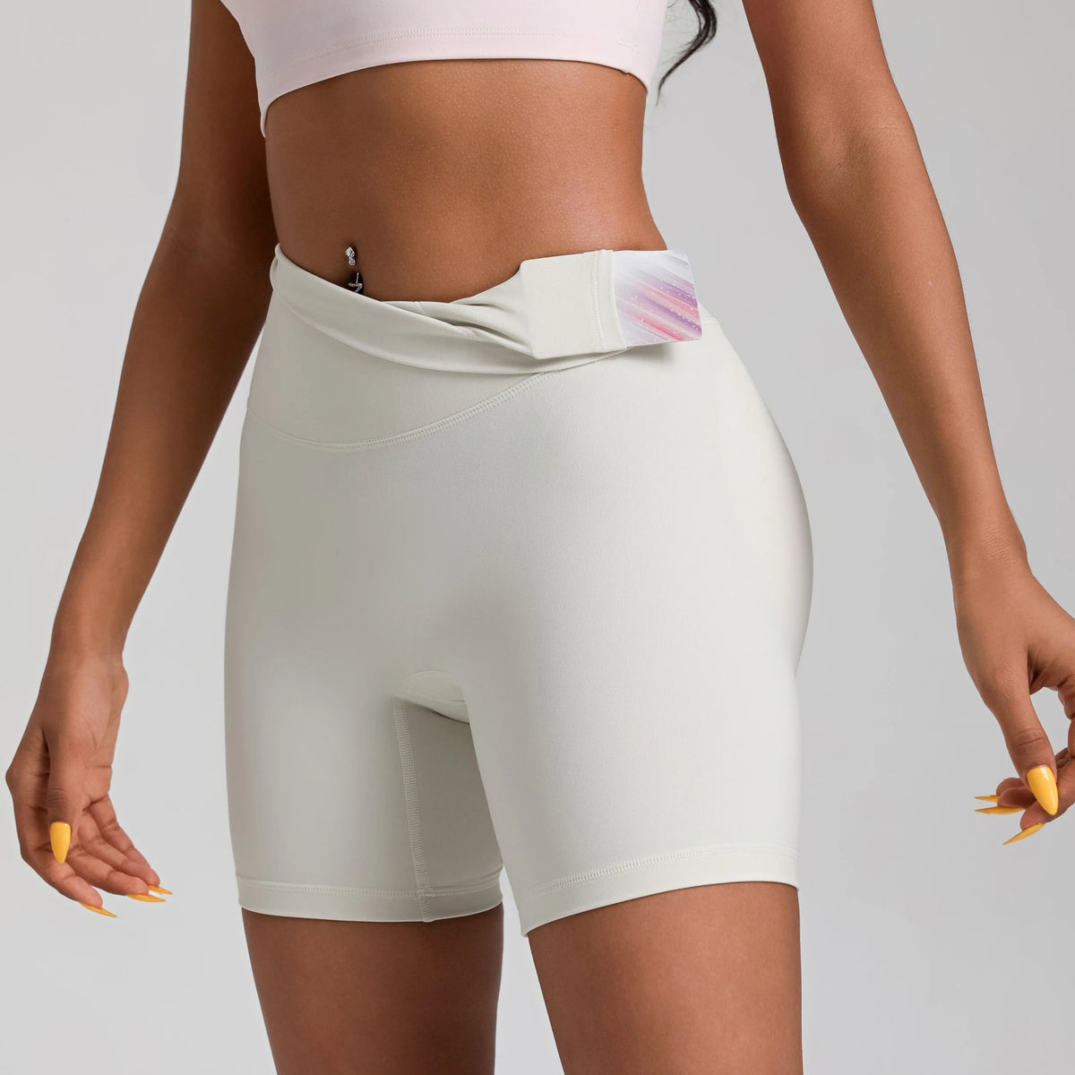 High Waist Seamless Yoga Shorts with Pocket