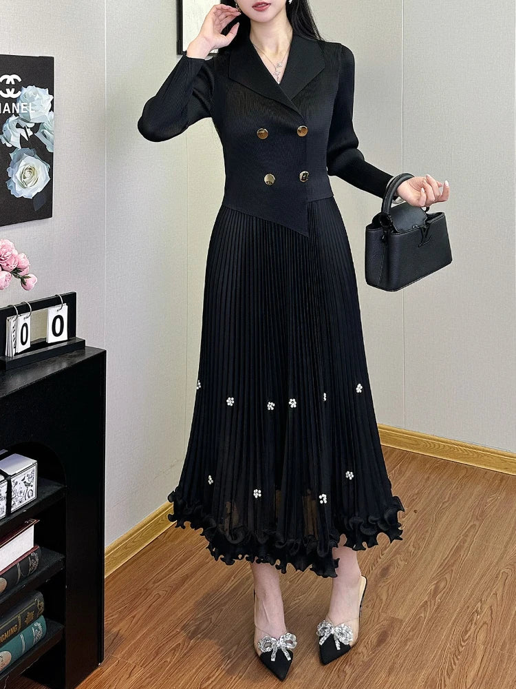 Miyake Pleated Midi Dress
