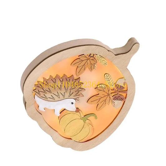 652F Handmade Fall Wooden Carving Decorative Sign For Thanksgiving Tabletop Display