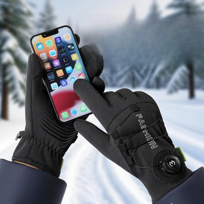 Winter Outdoor Gloves Warm Plush Lined Anti Slip Windproof Waterproof Gloves for Driving Cycling Motorcycle Riding