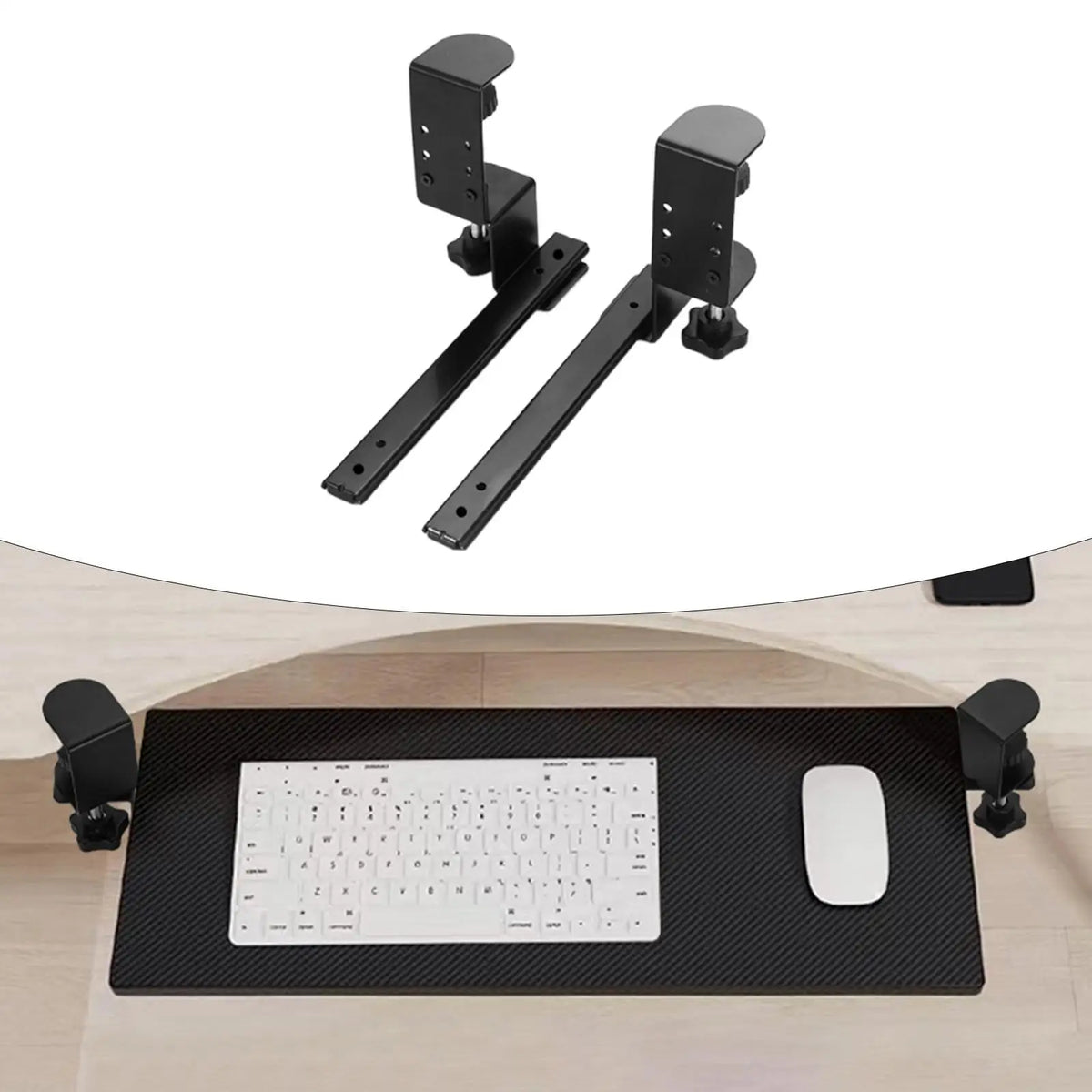 2 Pieces Under Desk Keyboard Tray Slide Keyboard Slides Lap Tray Cabinet Drawer