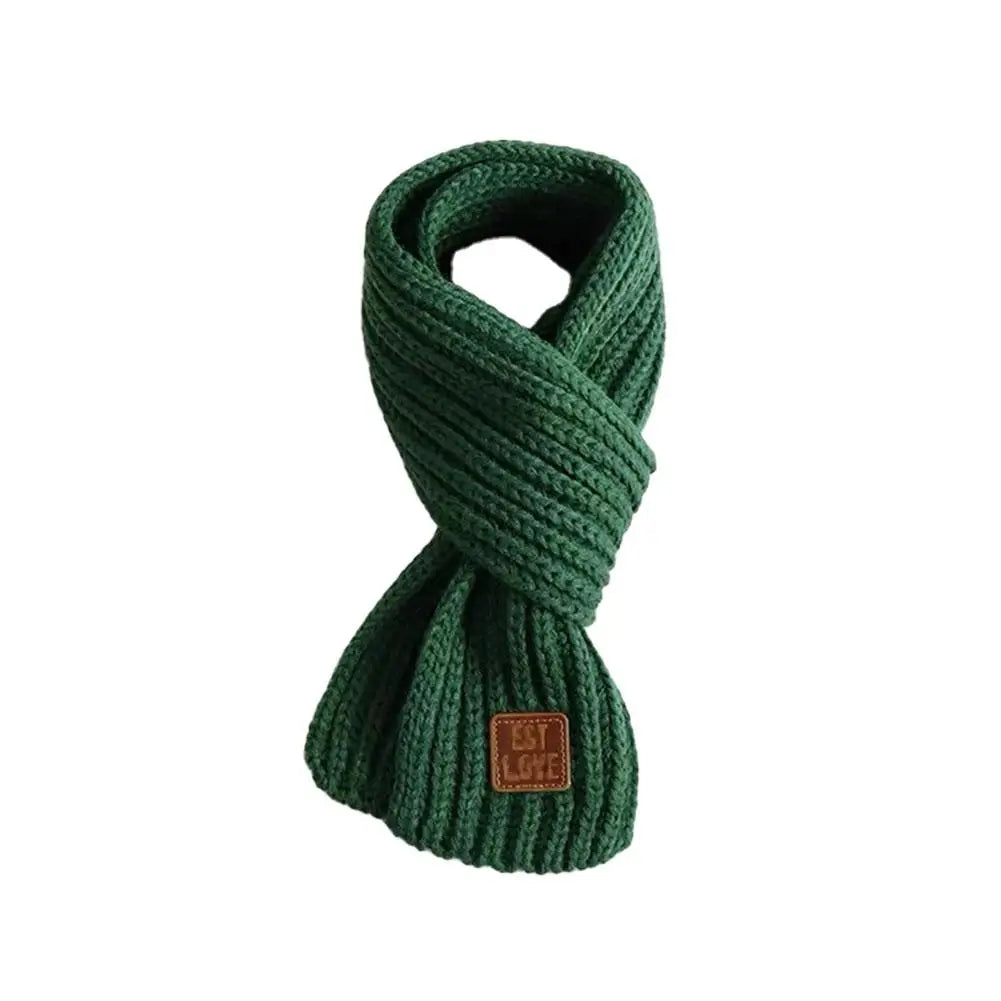 Kids Winter Knitted Scarf Warm Soft Outdoor  Windproof Neckerchief Solid Color Scarf Children's Warm Accessories