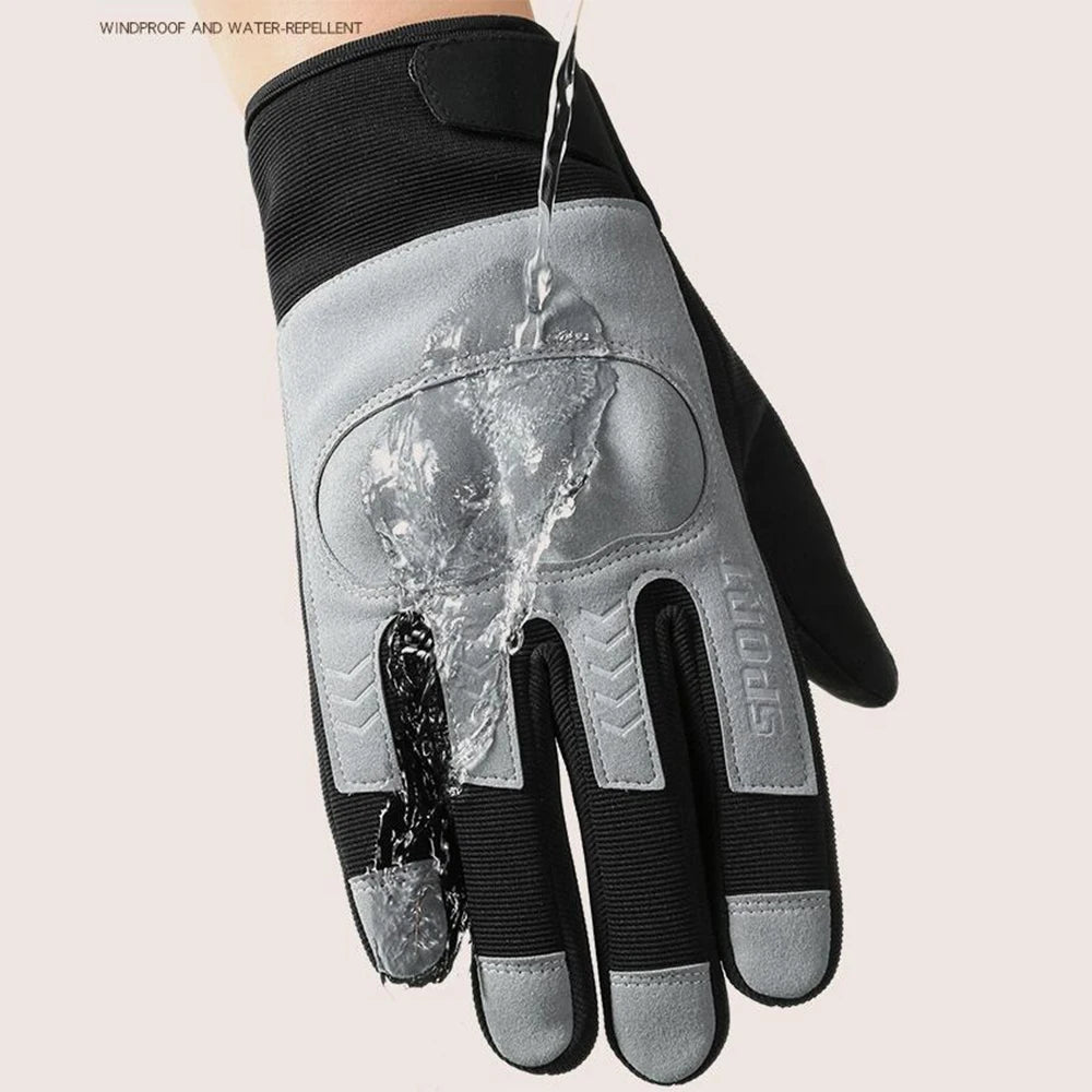 New Men's Motorcycle Gloves Winter Riding Gloves Off-Road Riding Full Finger Warm Windproof Abrasion-Resistant Outdoor Gloves