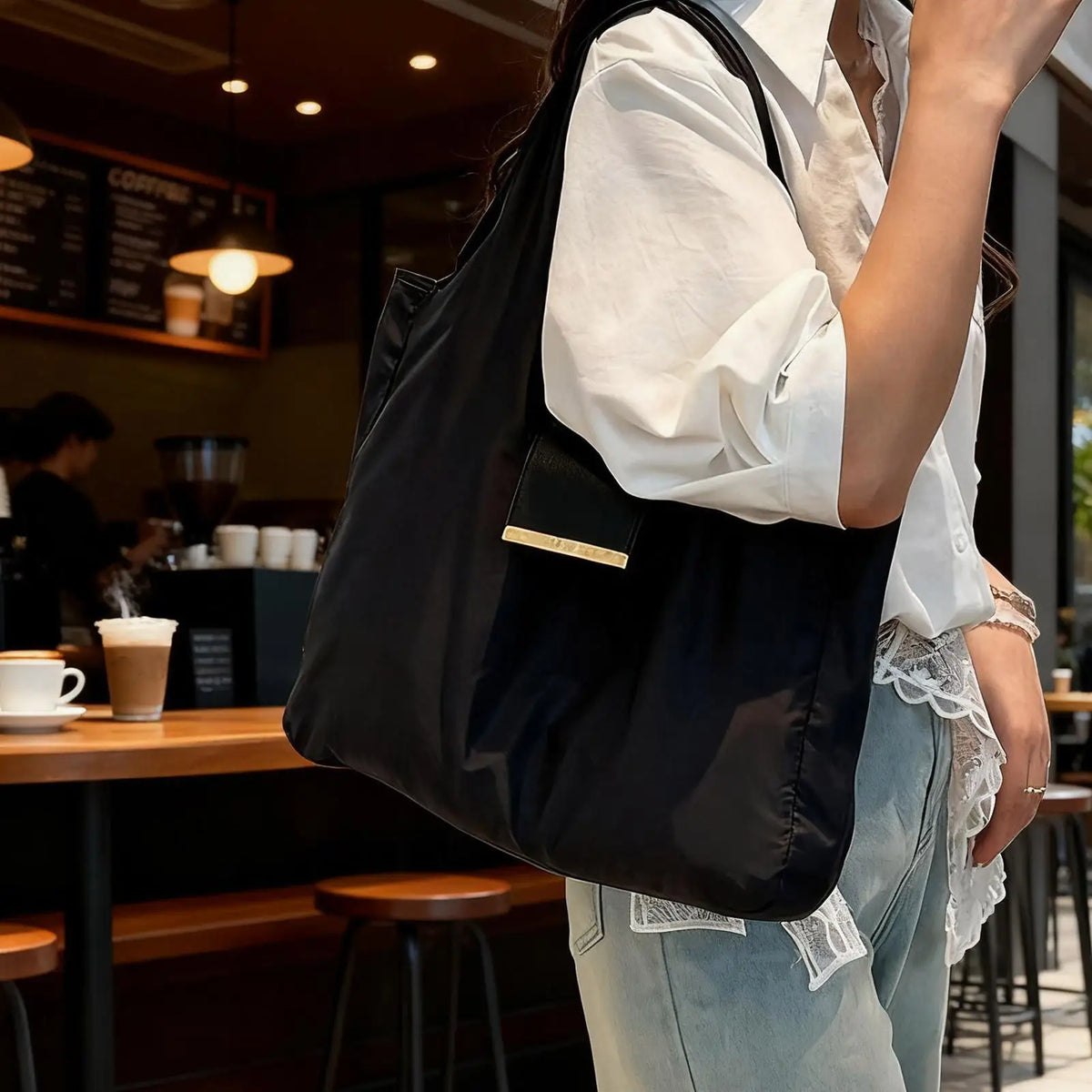 Tote Bag for Women PU Leather Trendy Purses Lightweight Expandable Key Ring Tote for Students Teachers Travel Outdoor School