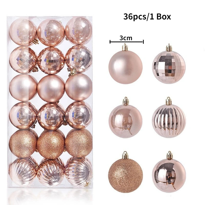 24/36Pcs Merry Christmas Ball Hanging Christmas Tree Decoration for Home Indoor Decor New Year 2026 Navidad DIY Party Supplies