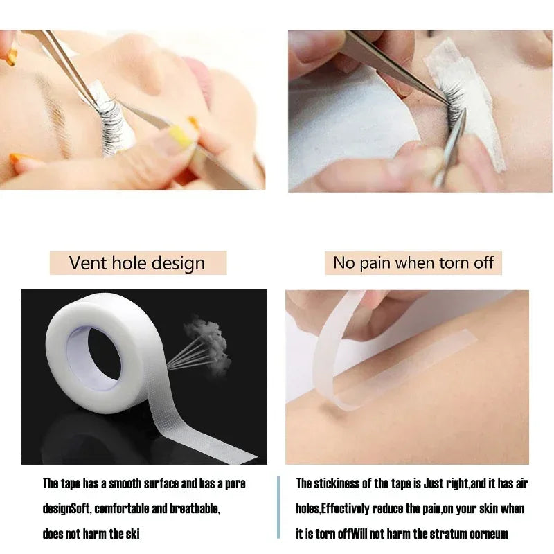 Transparent Micropore Breathable Fabric Eyelash Tape 9M 10 Yards Per Roll Gentle Adhesive Tape For Lash Extension Salon DIY Beauty Accessory