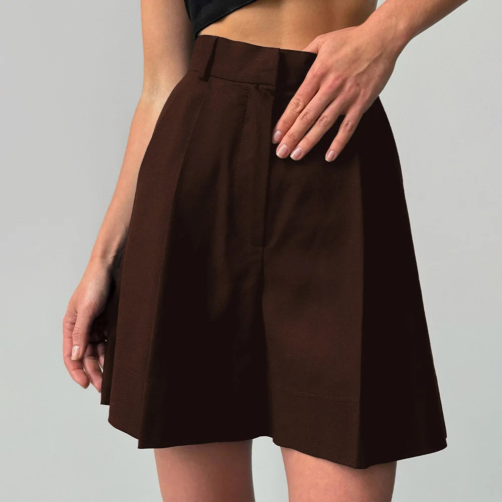 High Waisted Shorts with European and American Style Casual Office Shorts Suitable for Work and Daily Wear
