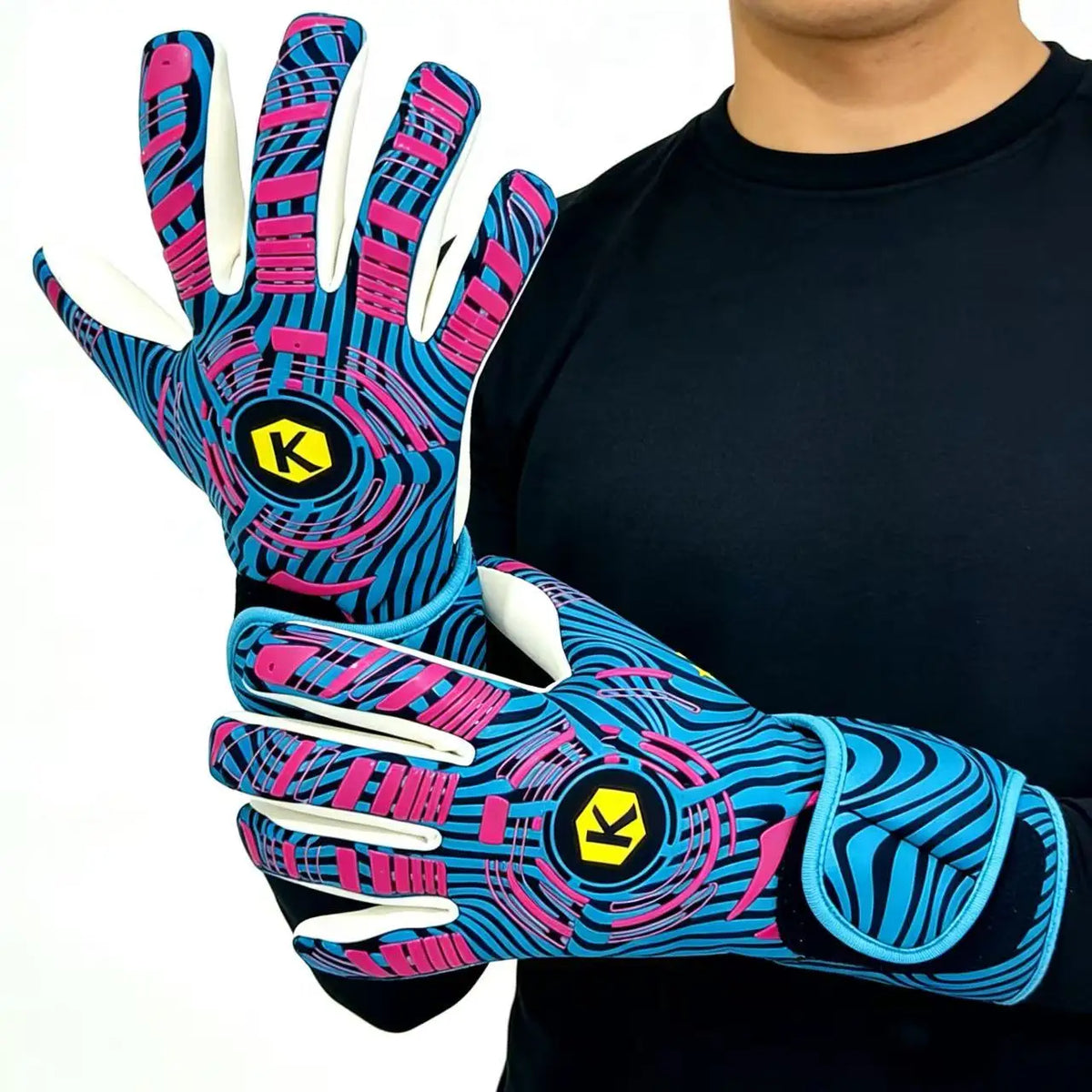 A pair of professional goalkeeper gloves for wear-resistant training.