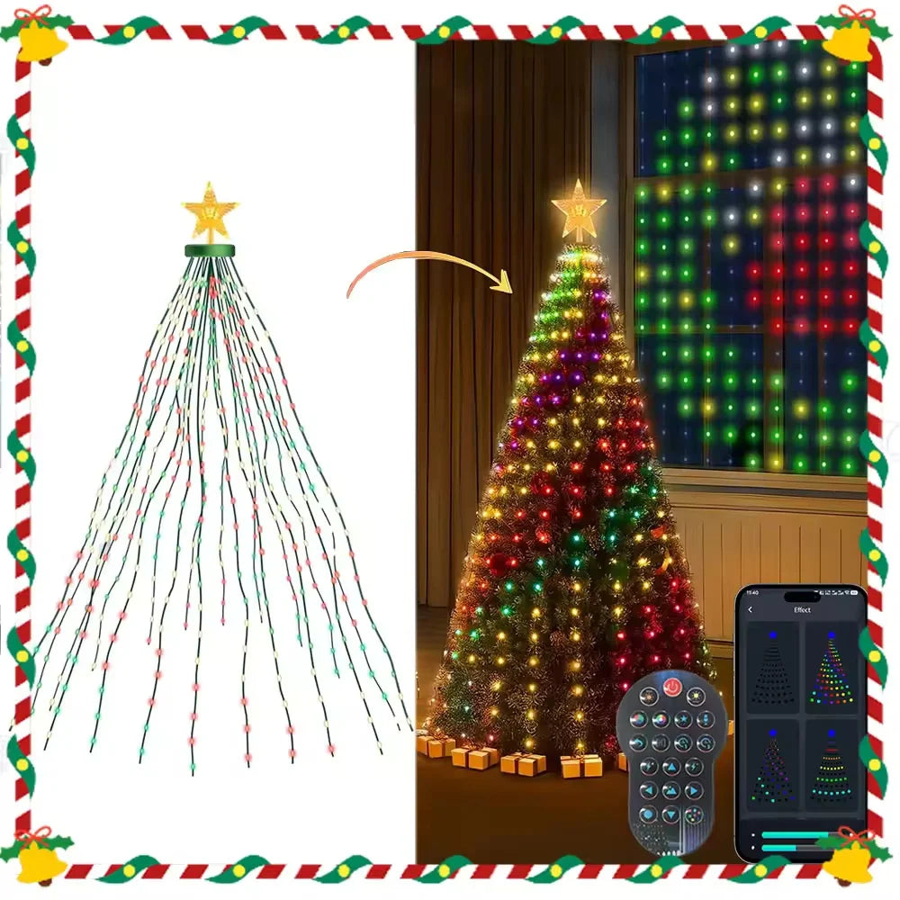 2.1M 400LEDs Christmas Lights Holiday String Lights with Star Shape, Smart LED Xmas Tree for Indoor Outdoor Decor