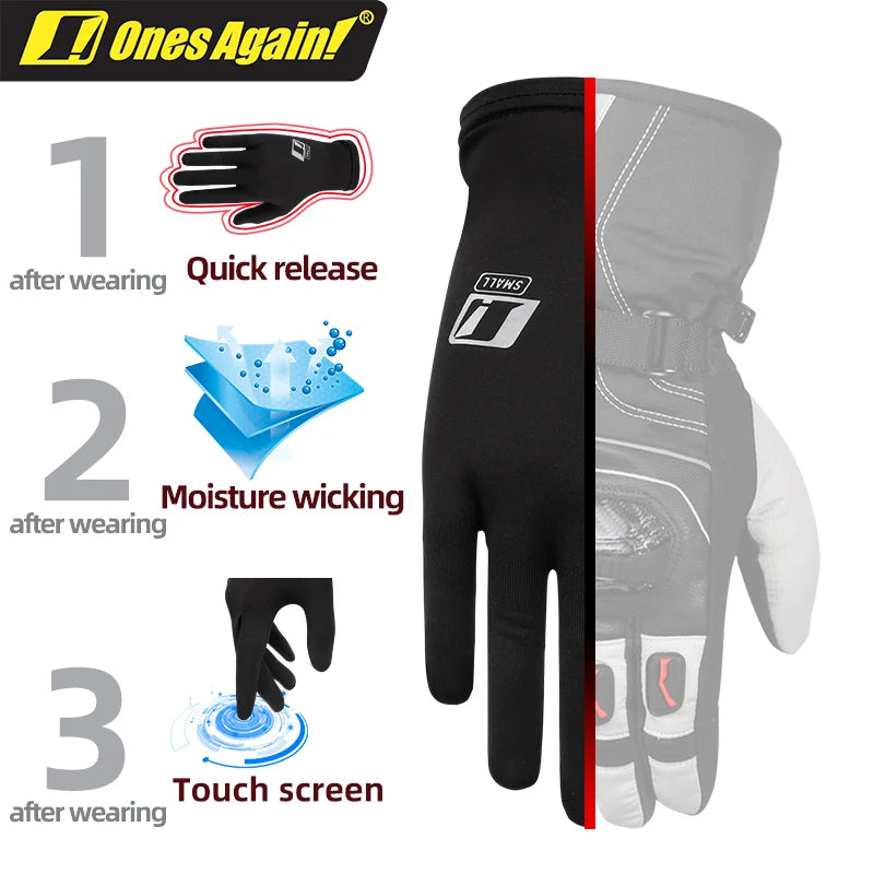 Winter Summer Motorcycle Gloves Black Ice Silk Inner Liner Breathable Sweat Absorption Quick Drying Riding Equipment Accessories