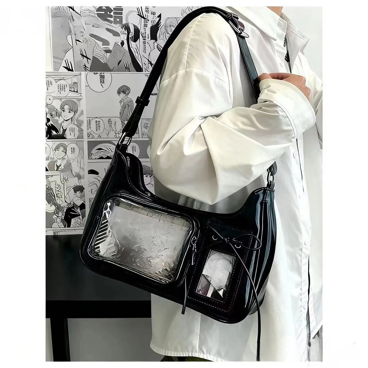 Y2k Harajuku Shoulder Bag Women Korean Transparent Ita Bag School