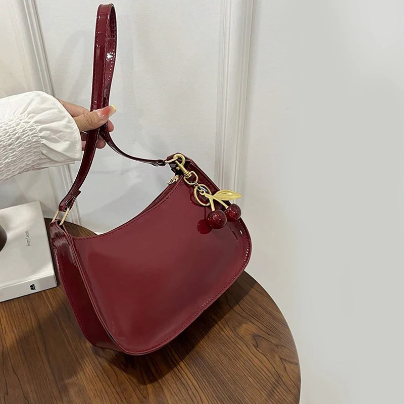 Vintage Retro Shoulder Bag for Women PU Leather Underarm Crossbody