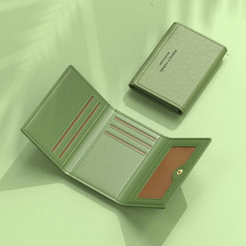 Fashion Leather Men Card Wallets Large Capacity Solid Color Male Purse