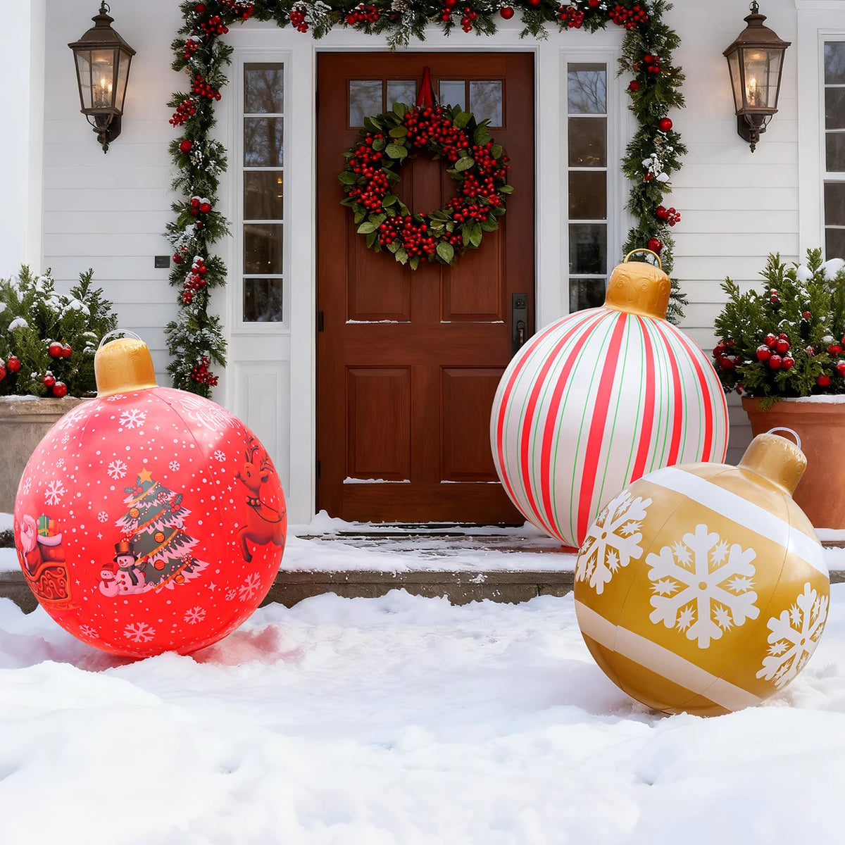 1PC  Inflatable Christmas Ornaments Balls Large PVC Holiday Inflatables Decorated Ball