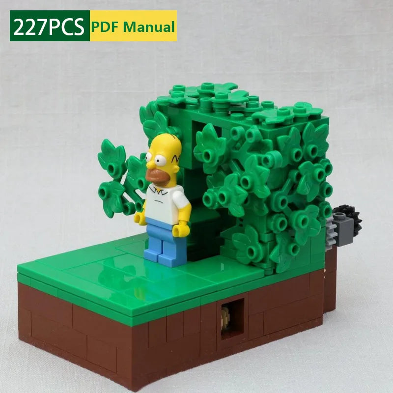 MOC Building Block Homer Backing Into The Bushes Technology Bricks Birthday Christmas Holiday DIY Gifts Parties Gifts