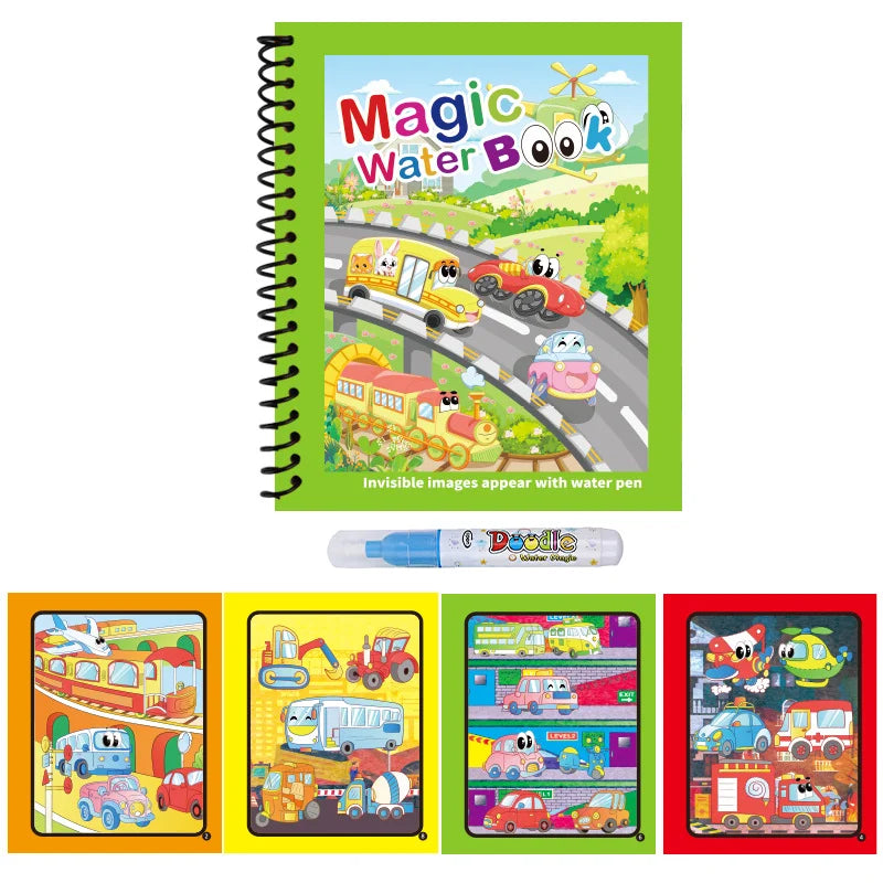 Repeated Children Drawing Coloring Books Sensory Early Education Puzzle Drawing Toys Ocean Dinosaur Animal Water Drawing Picture