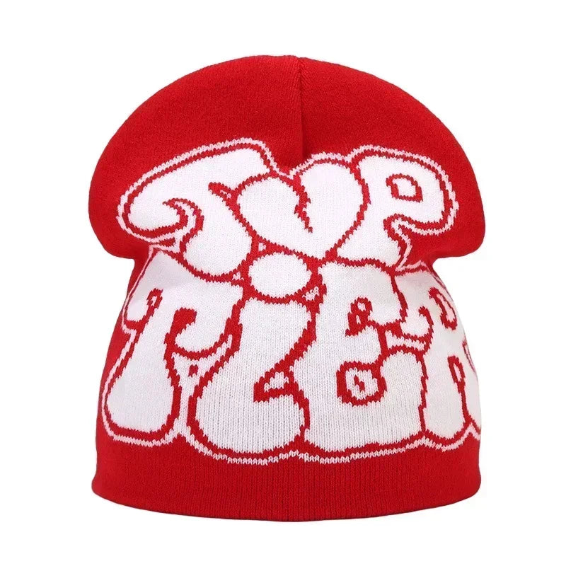 Y2K Letter Knitted Winter Autumn Beanie Cap Men Women Kanye Beanies Gorras Hombre Top Warm Skiing Hat Ear Hats Hip Hop Skullcap
