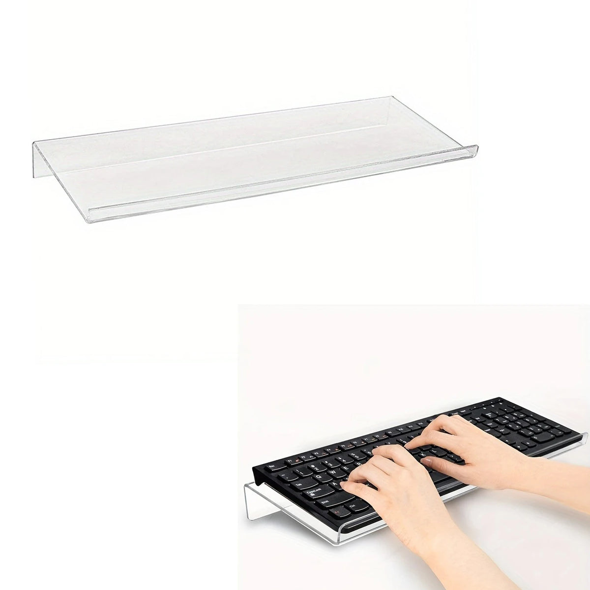 Tilted keyboard stand PC computer keyboard stand acrylic ergonomic keyboard lifter transparent keyboard tray stand, ergonomic ke
