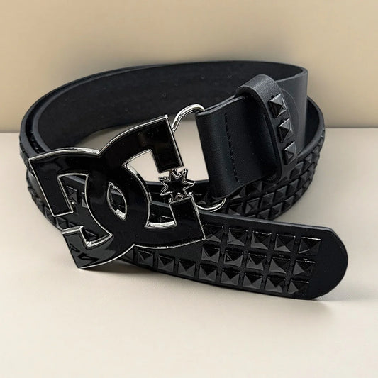 Y2K Rivet Waist Belt for Men Women Streetwear Jeans Accessories Black Pyramid Studded Belt, Punk Rock Belt
