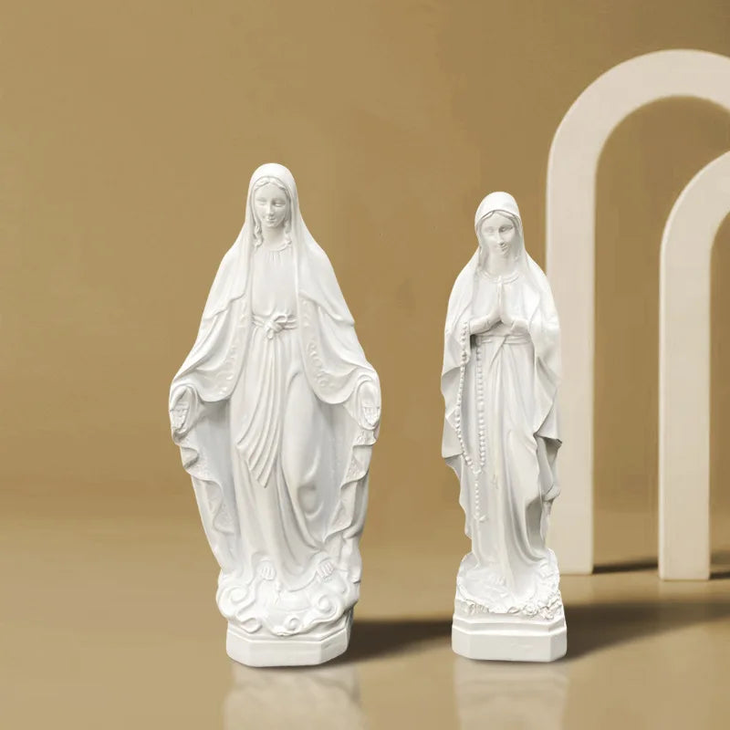 Our Lady of Lourdes Blessed Virgin Mother Mary Catholic Religious Gift Resin Figurine Statue Holy Home Christmas Decorations