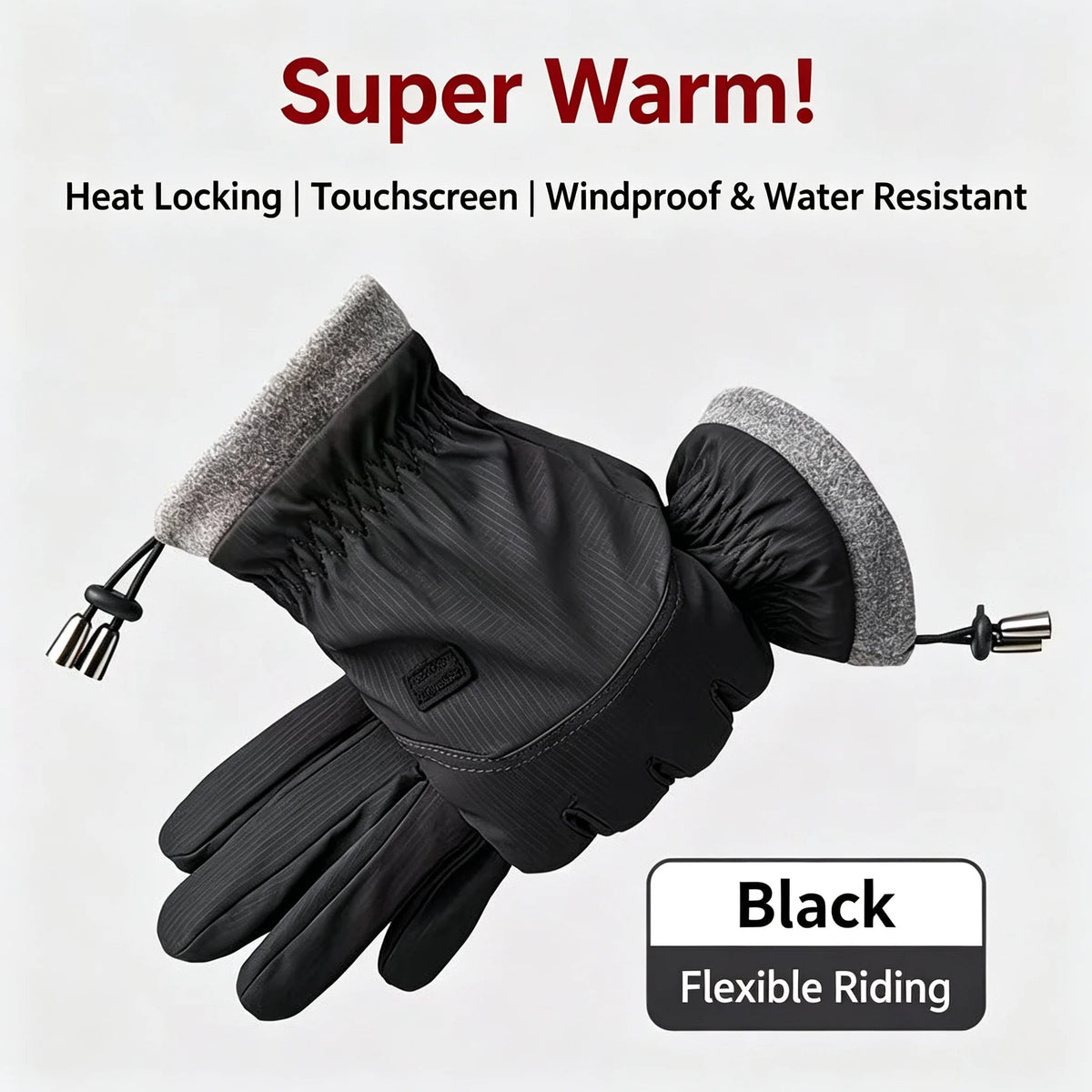 Winter Cycling Gloves Touch Screen Windproof Warm Thermal Motorcycle Bicycle Gloves for Men Women Outdoor Riding Hiking Running