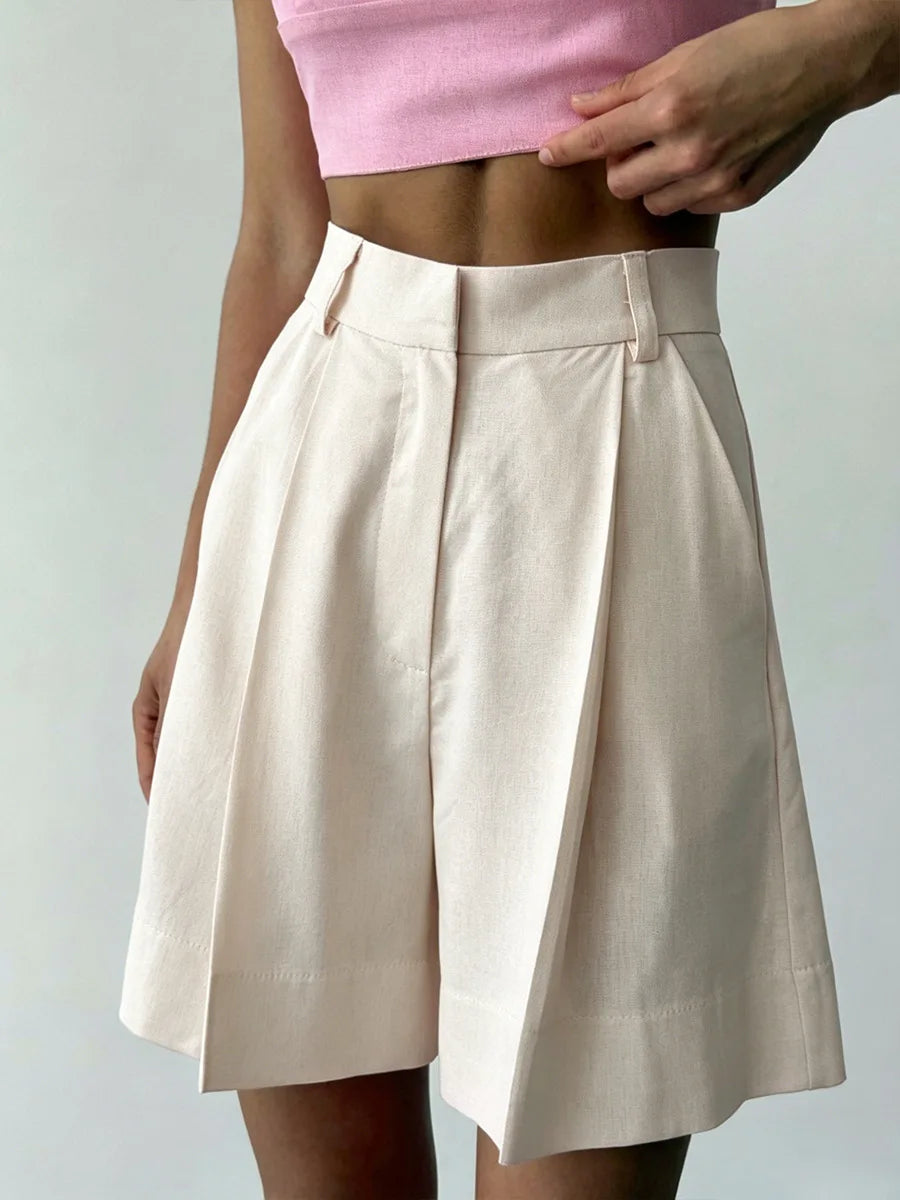 High Waisted Shorts with European and American Style Casual Office Shorts Suitable for Work and Daily Wear