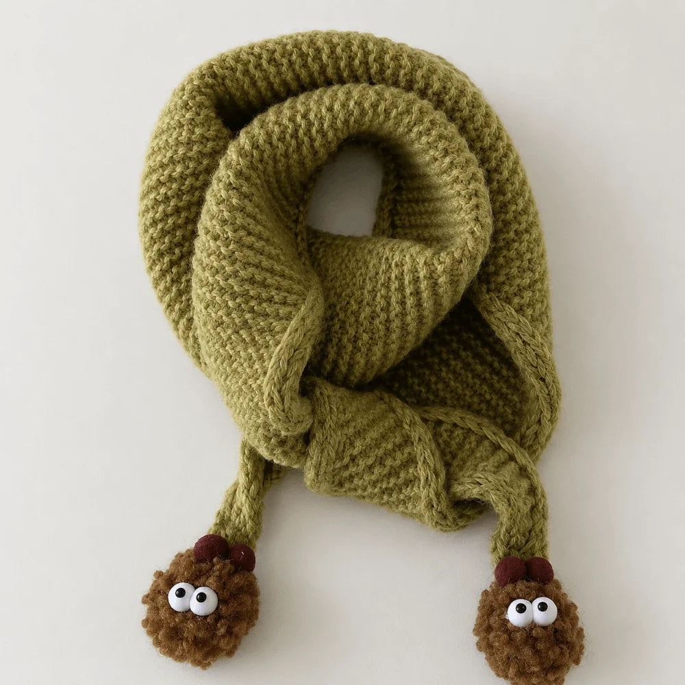 Fashion Windproof Knitted Scarf Soft Keep Warm Children Neck Warmer Thick Autumn Winter Children Muffler for Boys Girls