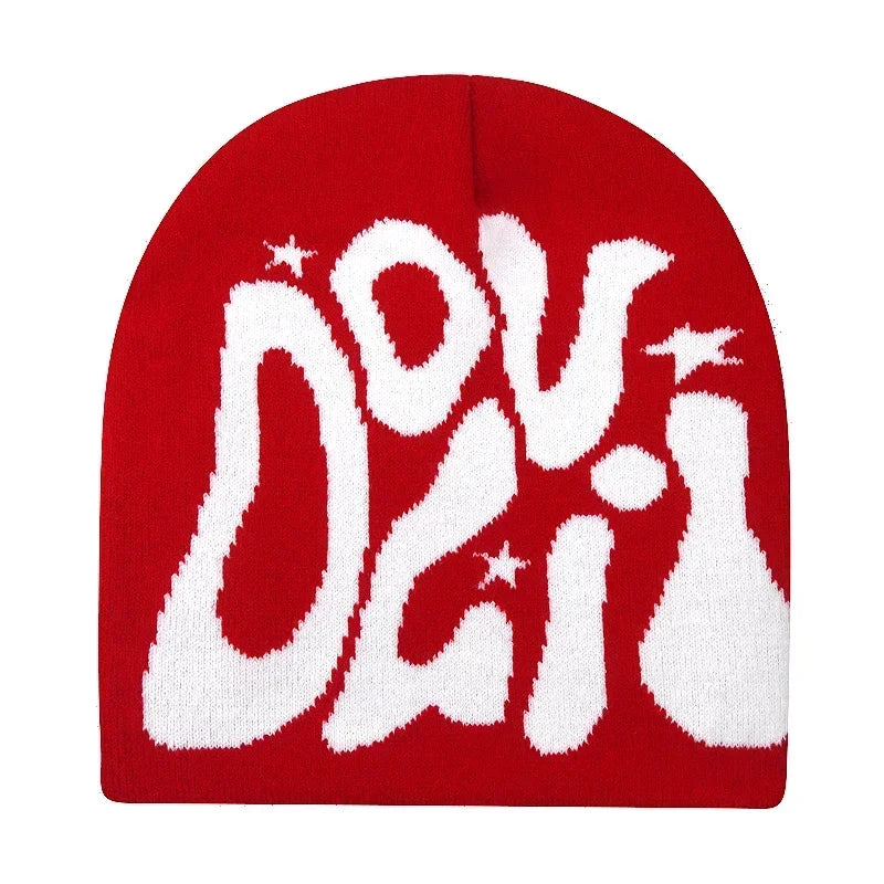 Y2K Letter Knitted Winter Autumn Beanie Cap Men Women Kanye Beanies Gorras Hombre Top Warm Skiing Hat Ear Hats Hip Hop Skullcap