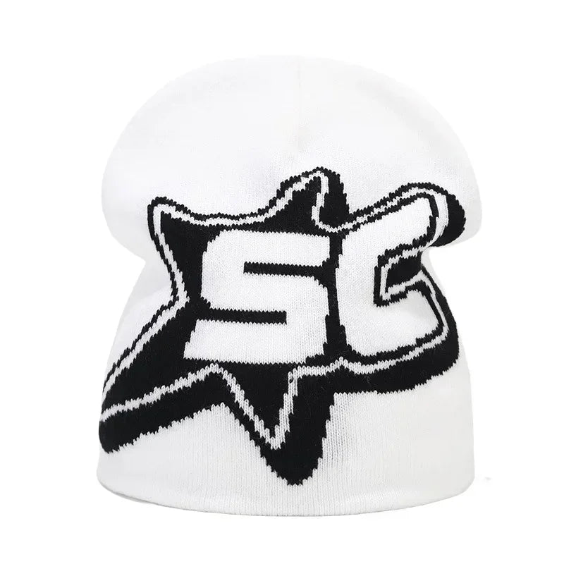 Y2K Letter Knitted Winter Autumn Beanie Cap Men Women Kanye Beanies Gorras Hombre Top Warm Skiing Hat Ear Hats Hip Hop Skullcap