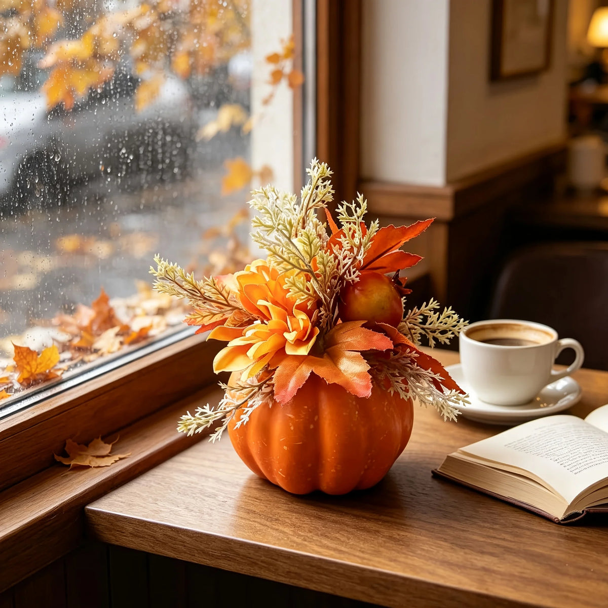 1pc Harvest Thanksgiving Autumn Artificial Flowers and Pumpkin Ornaments Placement on Home Dining Tables Thanksgiving Decor