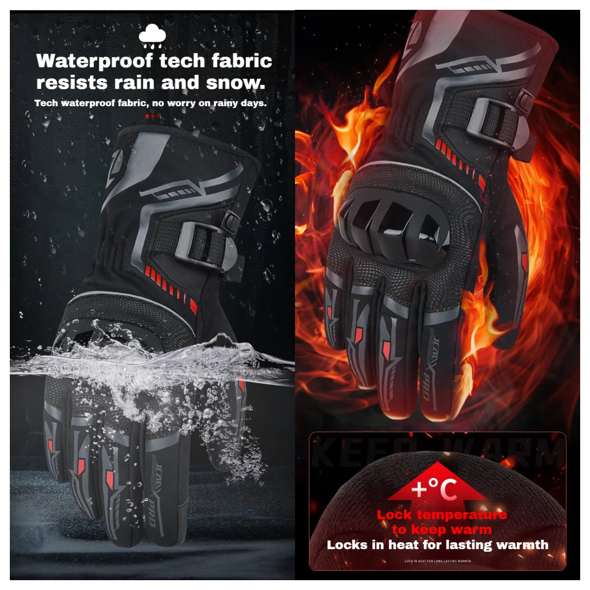 Winter Motorcycle Gloves waterproof Keep Warm Motorbike Riding Guantes Moto Men protective Gloves snowmobile accessories