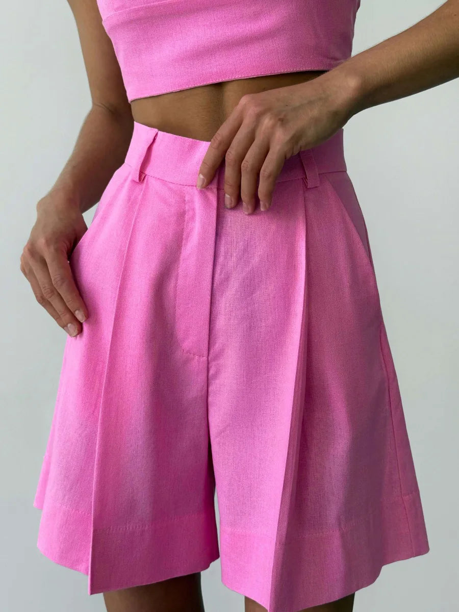 High Waisted Shorts with European and American Style Casual Office Shorts Suitable for Work and Daily Wear