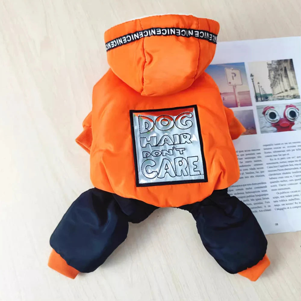 Winter Snow Coat for Small Dogs Warm Thickening Dog Jacket Windproof Coat Outfit Puppy Clothing Silver Sticker Overall for Dogs