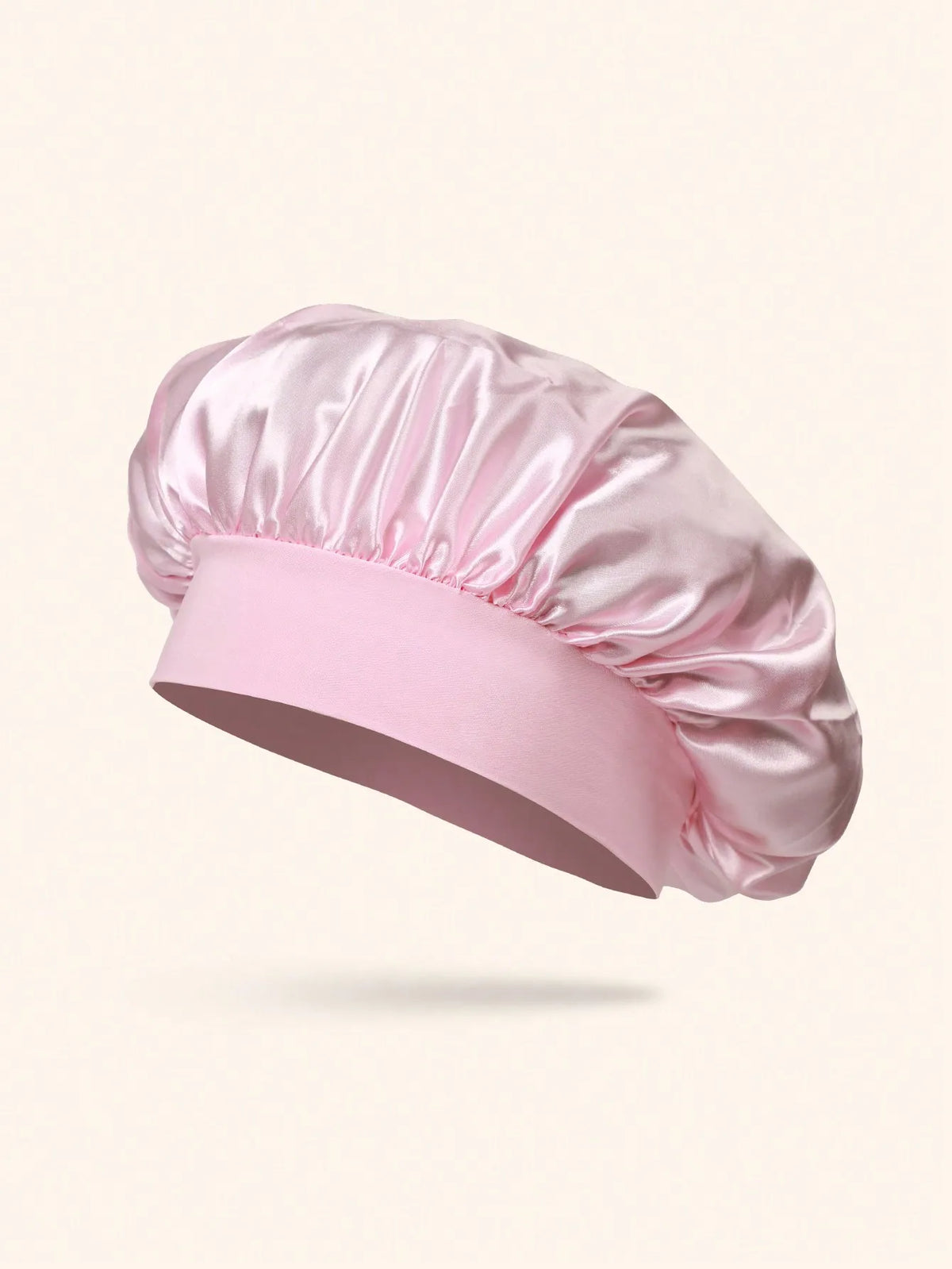 1pc Silk Sleep Cap, Women's Double-Layer Satin Lining, Soft Elastic Band, Suitable For Curly Hair Sleep Wear