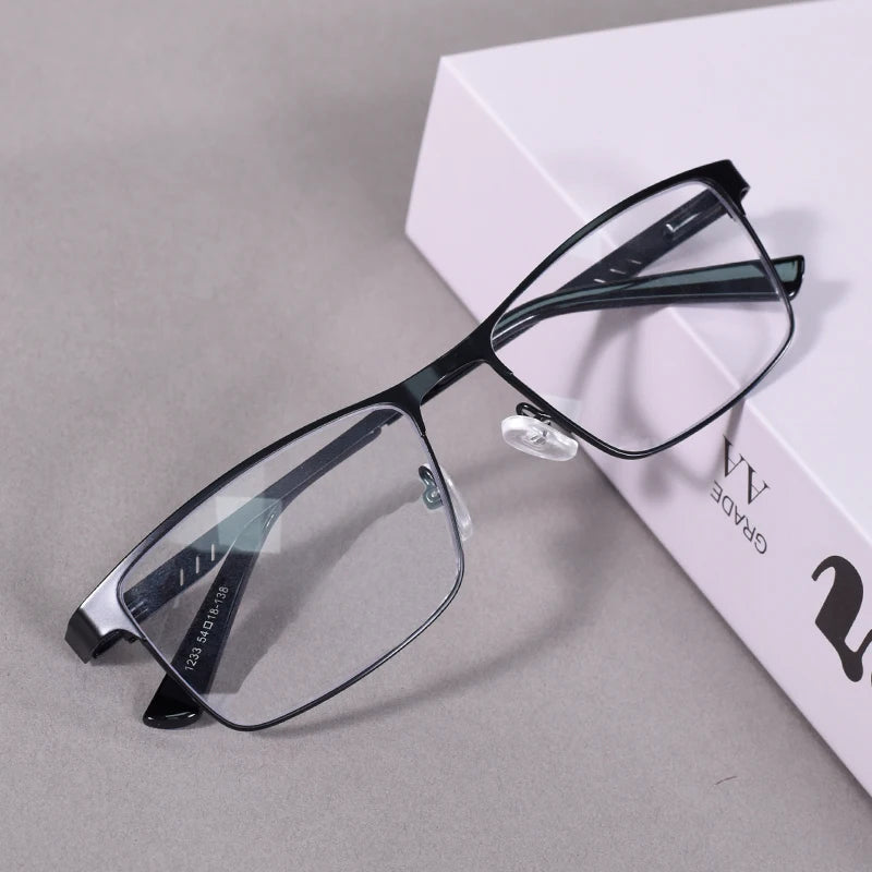 Anti Blue Light Reading Glasses Men High Quality Full-frame Diopter Glasses Business Male Presbyopic Eyeglasses +100+200