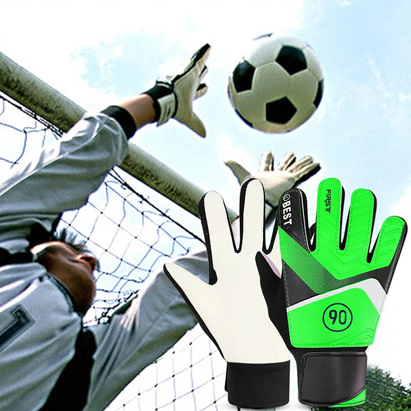 New-1Pair Soccer Goalkeeper Gloves Anti-Collision Latex PU Goalkeeper Hand Protection Gloves Football Accessories For Kids